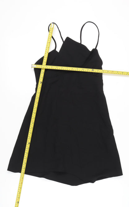 Zara Women’s Black Size 12 Slip Mini Dress V-Neck Strappy Summer Party