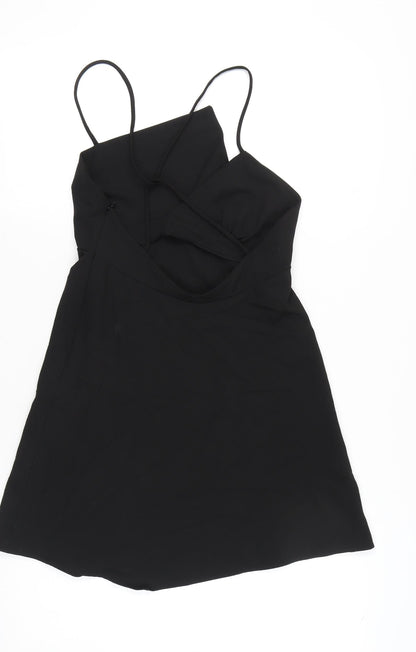 Zara Women’s Black Size 12 Slip Mini Dress V-Neck Strappy Summer Party