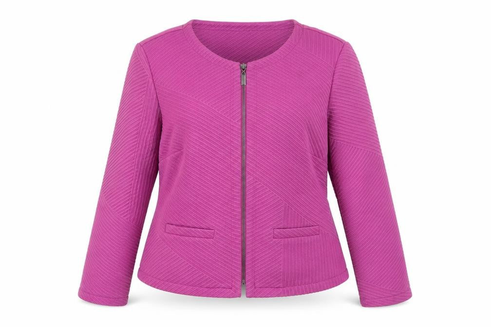 Marks & Spencer Women Pink Slim Fit Knit Zip Jacket Size 14