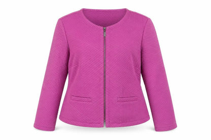 Marks & Spencer Women Pink Slim Fit Knit Zip Jacket Size 14