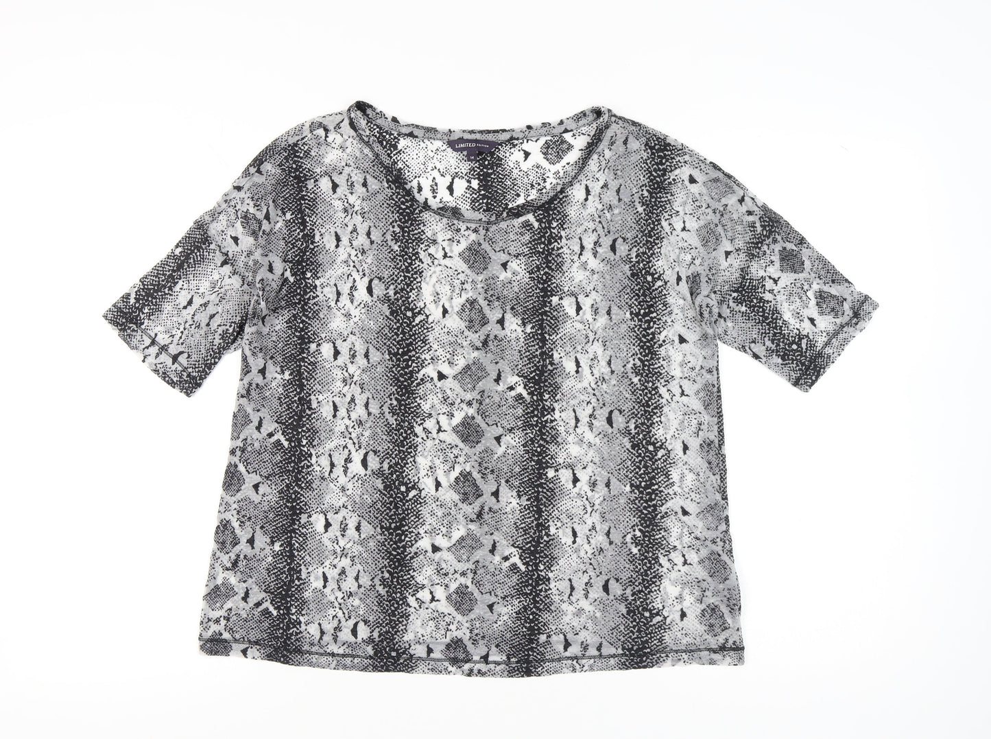 Marks and Spencer Women’s Grey Animal Print Short Sleeve T-Shirt Size 14