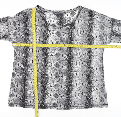 Marks and Spencer Women’s Grey Animal Print Short Sleeve T-Shirt Size 14