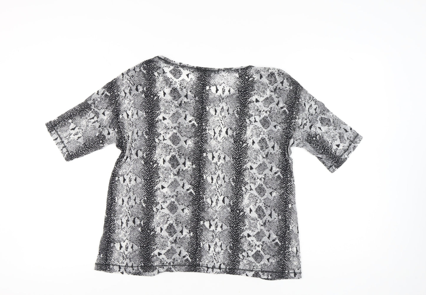 Marks and Spencer Women’s Grey Animal Print Short Sleeve T-Shirt Size 14
