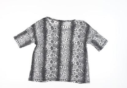 Marks and Spencer Women’s Grey Animal Print Short Sleeve T-Shirt Size 14