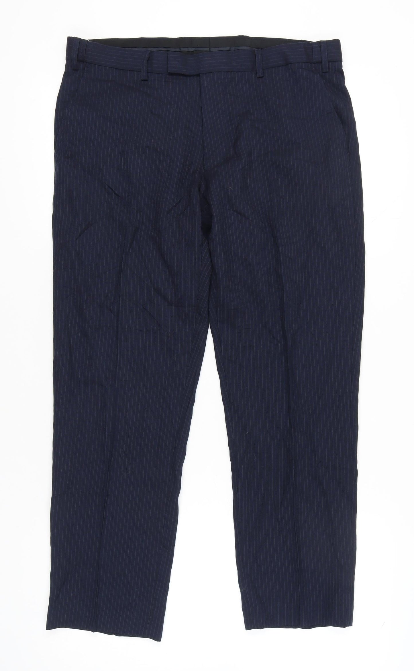 Womens UK Size 36 Marks and Spencer Regular Fit Dress Pants Blue Trousers