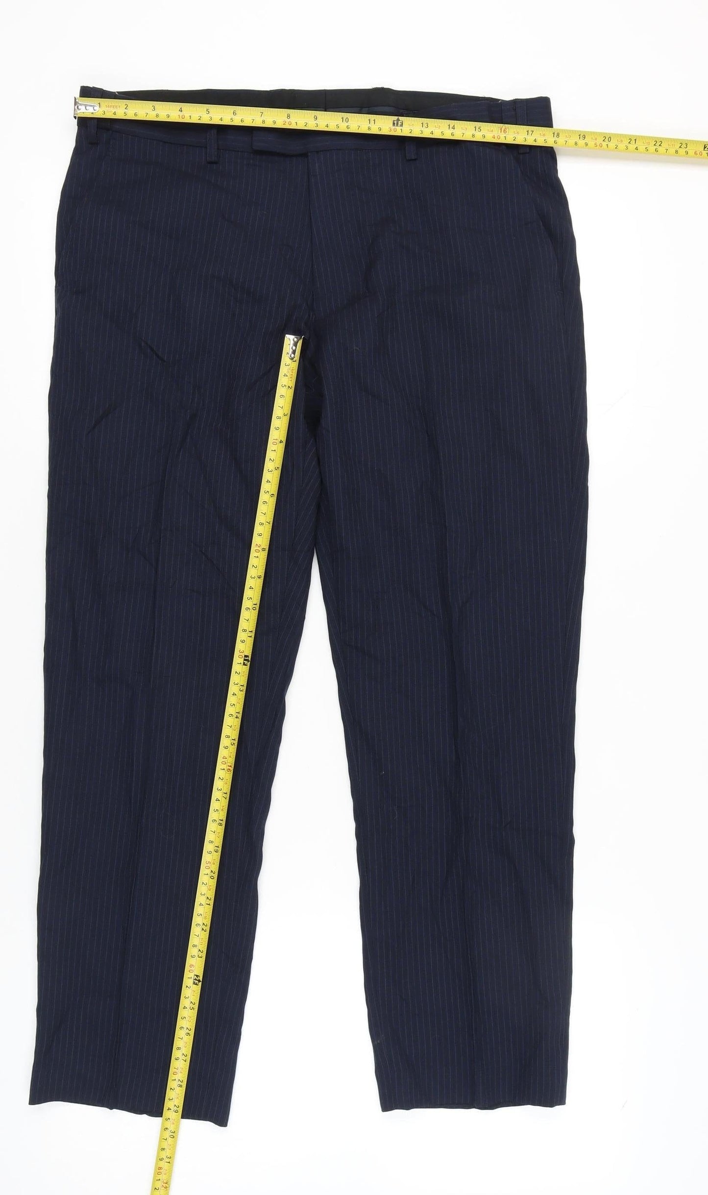 Womens UK Size 36 Marks and Spencer Regular Fit Dress Pants Blue Trousers