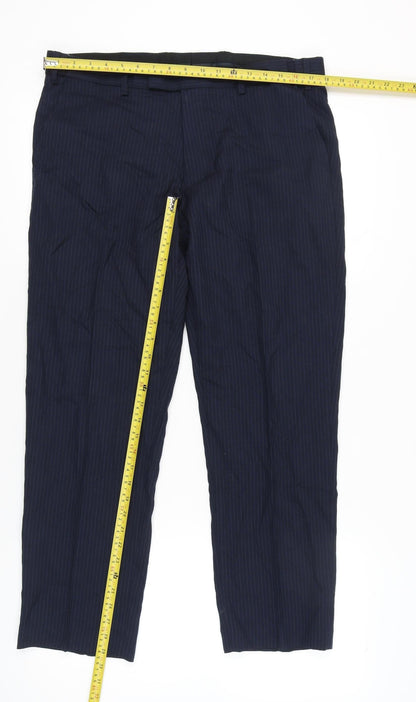 Womens UK Size 36 Marks and Spencer Regular Fit Dress Pants Blue Trousers
