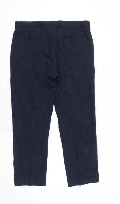 Womens UK Size 36 Marks and Spencer Regular Fit Dress Pants Blue Trousers