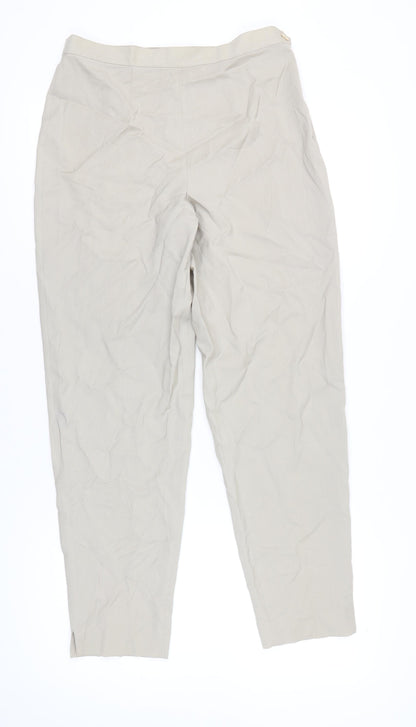 L. Pucci Women's Beige Wool Straight Leg Trousers Size 20