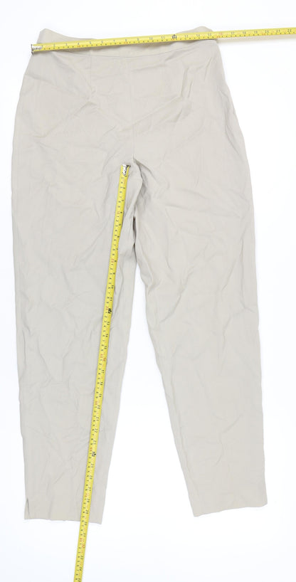L. Pucci Women's Beige Wool Straight Leg Trousers Size 20