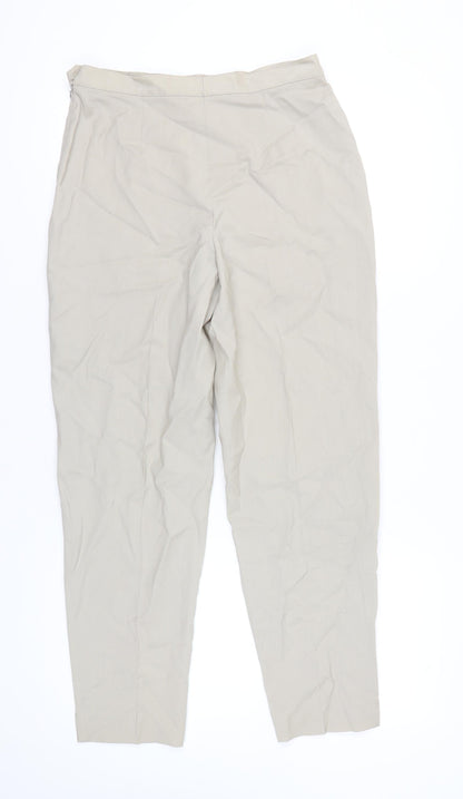 L. Pucci Women's Beige Wool Straight Leg Trousers Size 20
