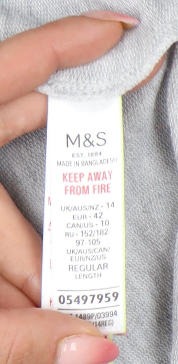 Marks and Spencer Women’s Grey Animal Print Lounge Pants Size 14 Jersey Autumn Winter