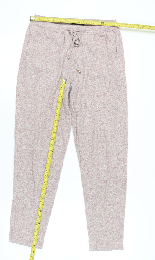 F&F Women Pink Jogger Trousers Size 8-10 Knit Elastic Waist