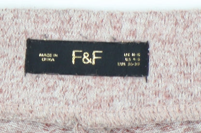 F&F Women Pink Jogger Trousers Size 8-10 Knit Elastic Waist