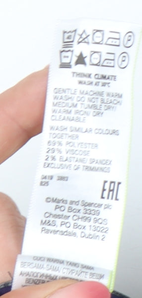 Marks and Spencer Men’s Blue Check Slim Fit Trousers 30x33