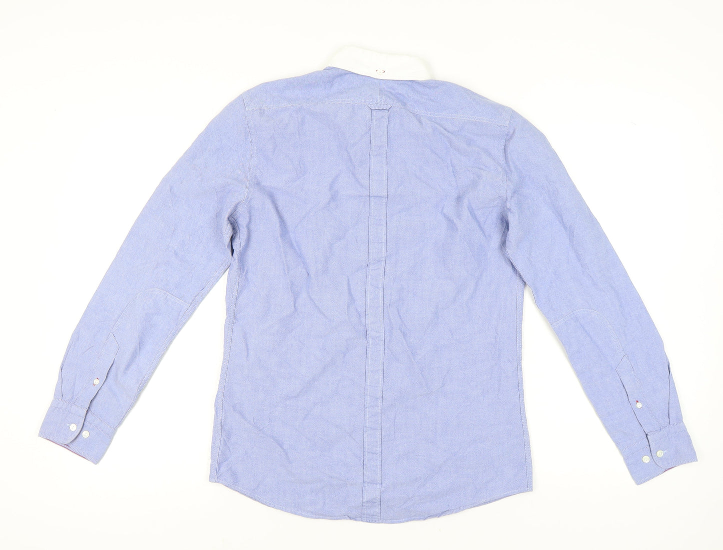 John Lewis & Co. Men's Blue Point Collar Cotton Long Sleeve Shirt S