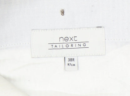 Next Men's Grey 38R Wool Blend Dress Trousers – Regular Fit