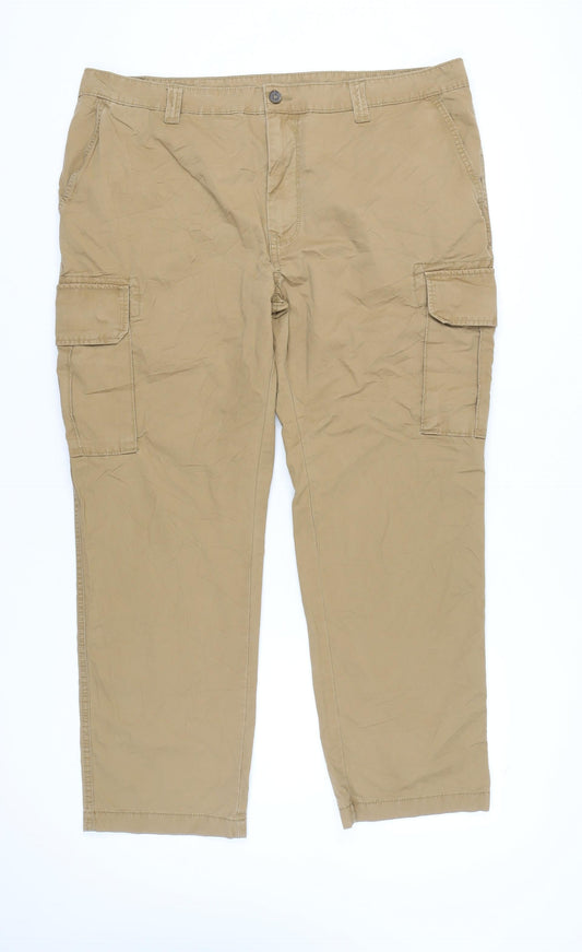 Marks and Spencer Men's Beige 4XL Cargo Trousers 42W 29L