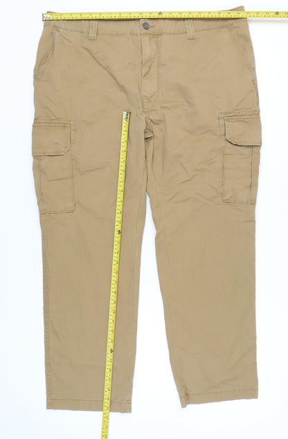 Marks and Spencer Men's Beige 4XL Cargo Trousers 42W 29L