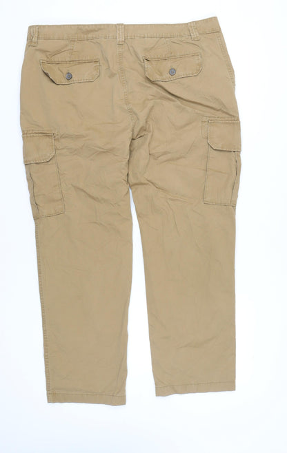 Marks and Spencer Men's Beige 4XL Cargo Trousers 42W 29L
