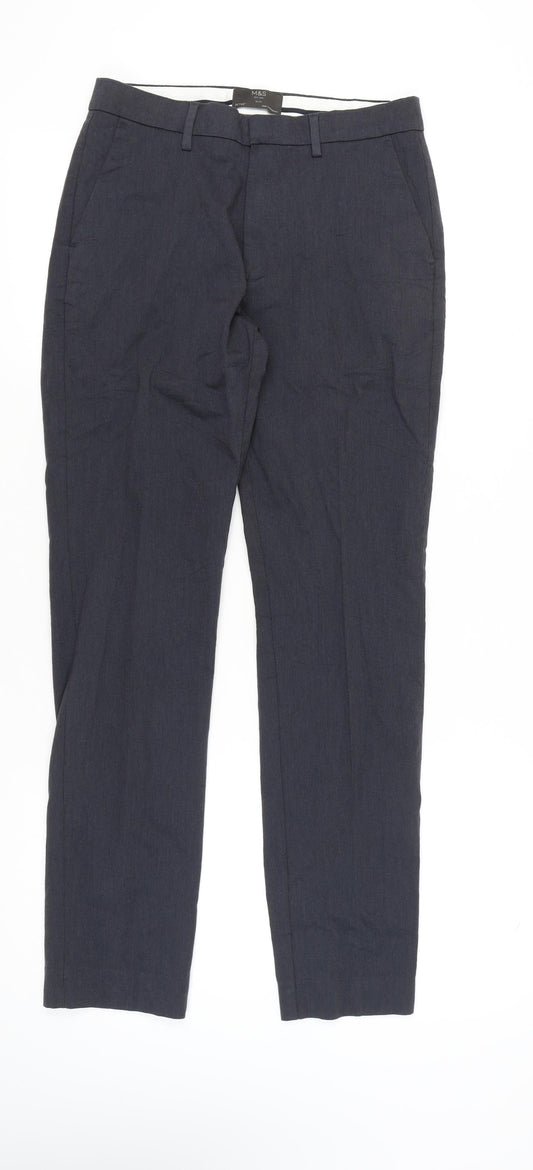 Marks and Spencer Men's Blue Slim Fit Dress Pants 30x33 Business