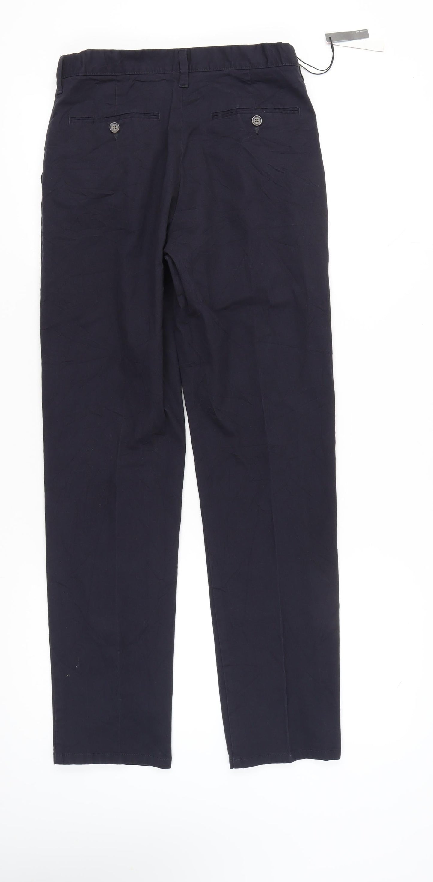 Marks and Spencer Men's Blue Regular Fit Chino Trousers 30W 33L