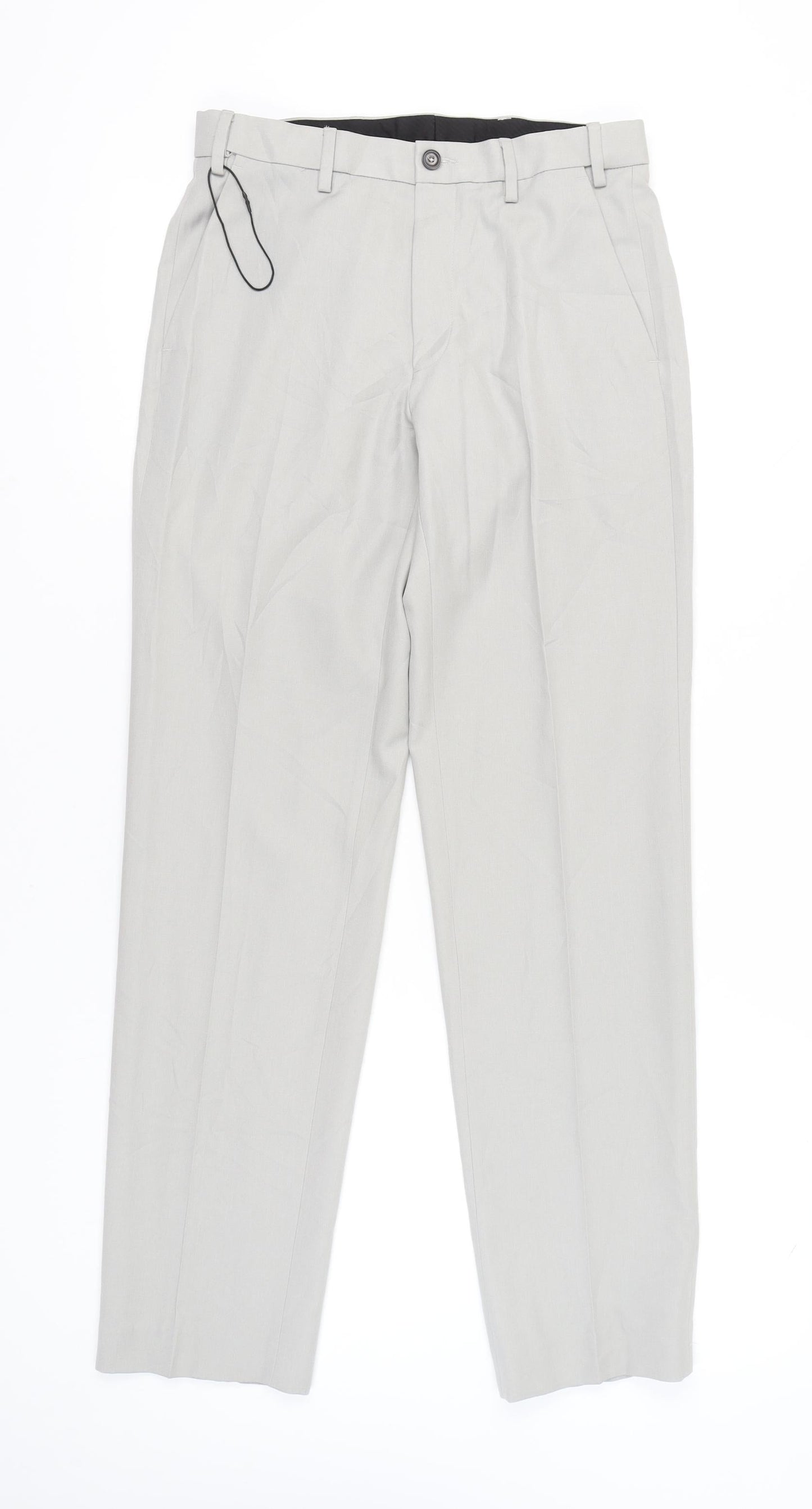 Marks and Spencer Men's Grey 30in Waist Regular Fit Dress Pants