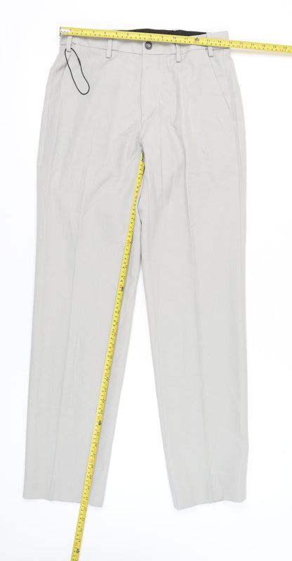 Marks and Spencer Men's Grey 30in Waist Regular Fit Dress Pants