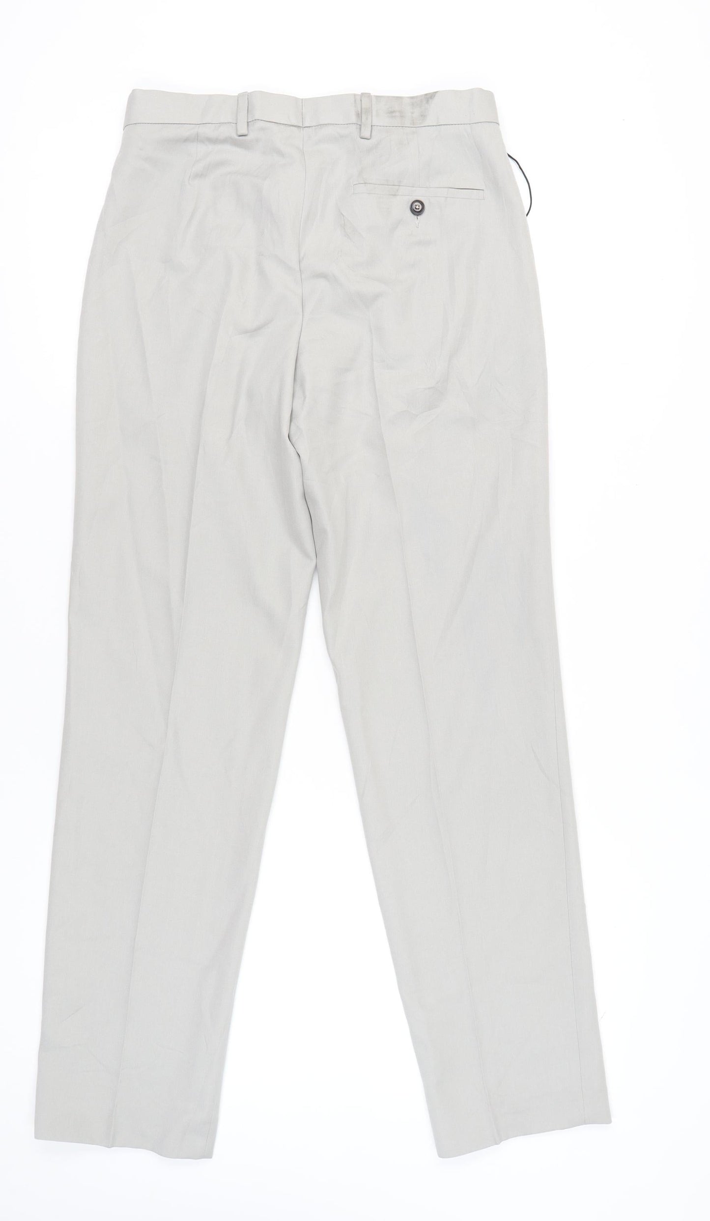 Marks and Spencer Men's Grey 30in Waist Regular Fit Dress Pants