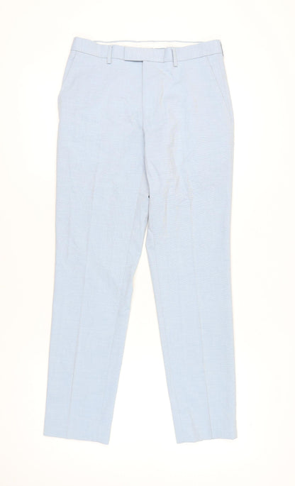 Marks and Spencer Men's Blue Slim Fit Dress Trousers 30x31