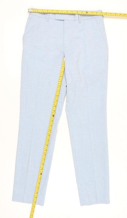 Marks and Spencer Men's Blue Slim Fit Dress Trousers 30x31