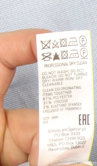 Marks and Spencer Men's Blue Slim Fit Dress Trousers 30x31