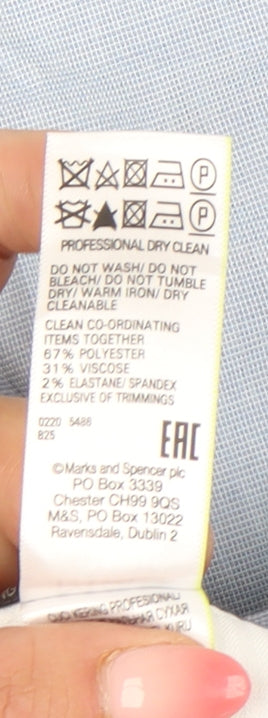 Marks & Spencer Men's Blue Slim Fit Dress Trousers 38L Straight Leg