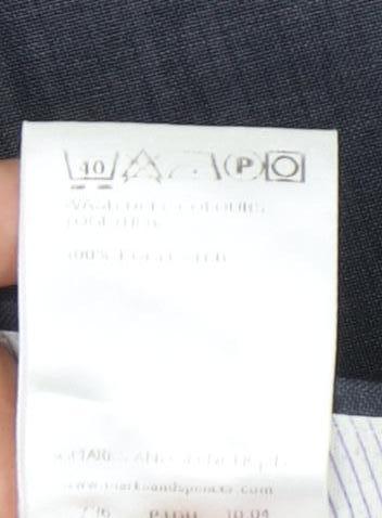 Marks & Spencer Men's Grey 32W 31L Regular Fit Dress Trousers Wool Blend