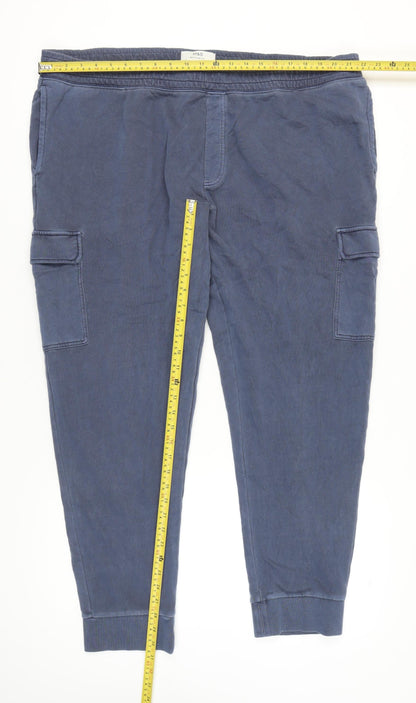 Marks and Spencer Men’s Blue 3XL Cargo Tapered Trousers