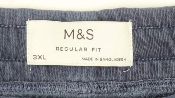 Marks and Spencer Men’s Blue 3XL Cargo Tapered Trousers