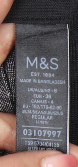 Womens UK Size 8 Marks and Spencer Regular Fit  Black Trousers