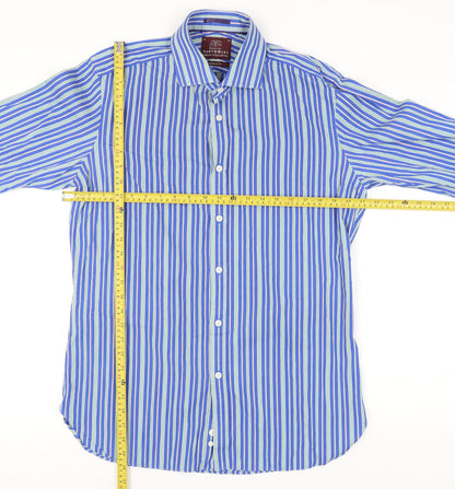 Marks & Spencer Men’s Blue Striped Slim Fit Shirt 16in Collar 42in Chest