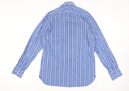 Marks & Spencer Men’s Blue Striped Slim Fit Shirt 16in Collar 42in Chest
