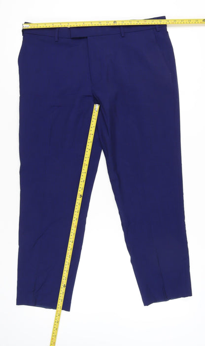 Womens UK Size 38 Marks and Spencer Classic Fit Dress Pants Blue Trousers