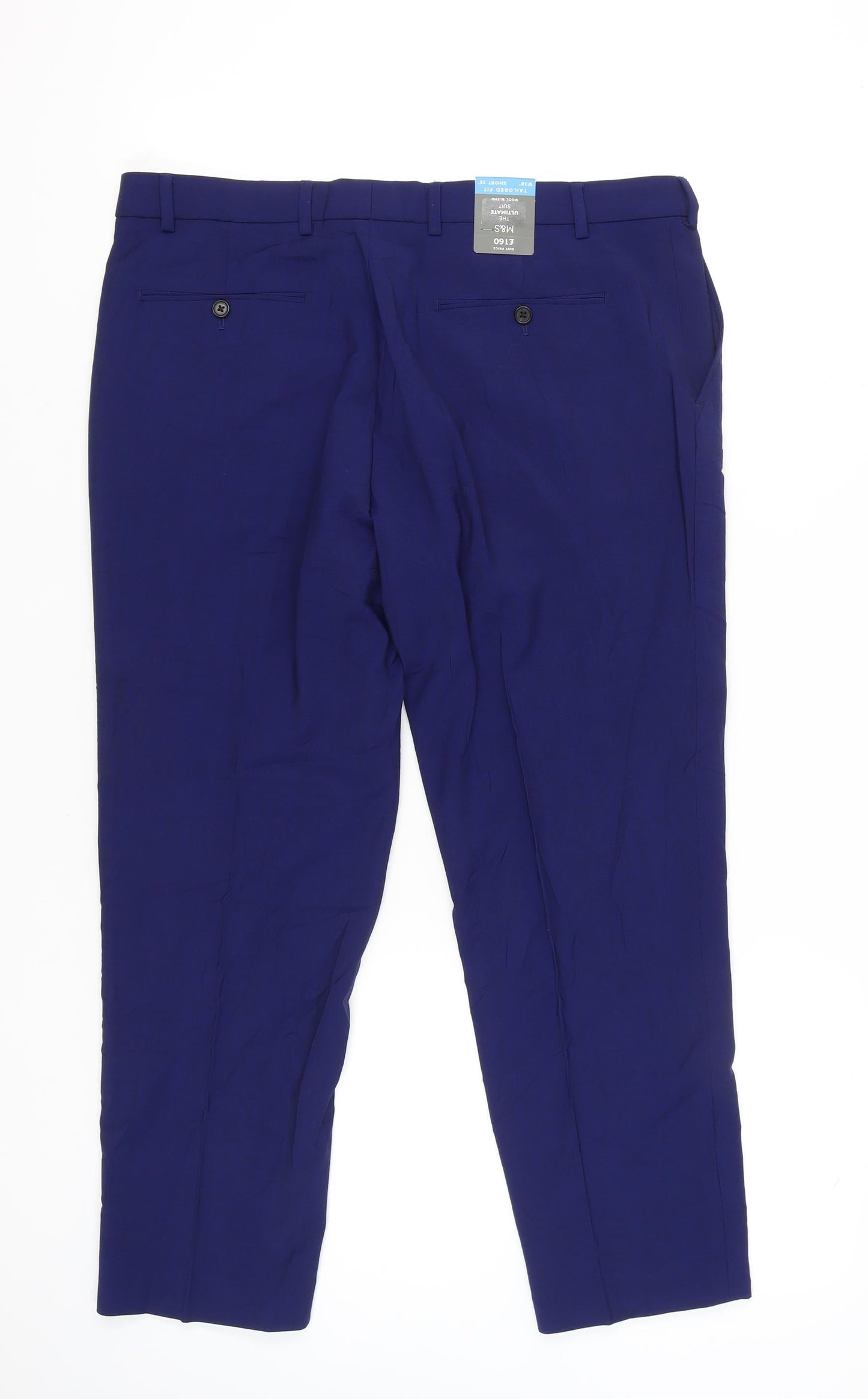 Womens UK Size 38 Marks and Spencer Classic Fit Dress Pants Blue Trousers