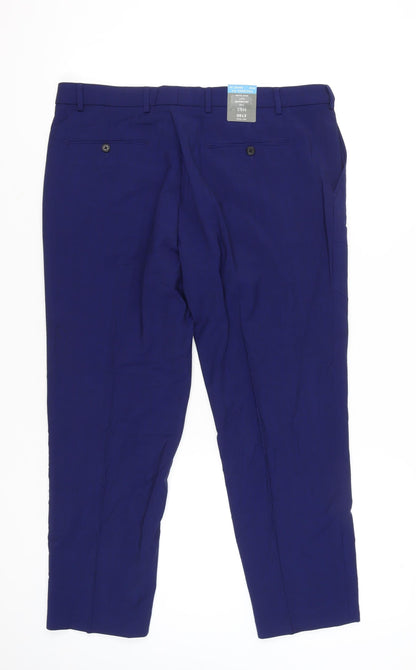 Womens UK Size 38 Marks and Spencer Classic Fit Dress Pants Blue Trousers