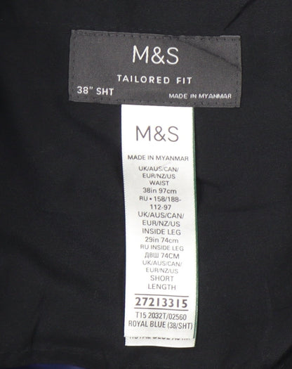 Womens UK Size 38 Marks and Spencer Classic Fit Dress Pants Blue Trousers