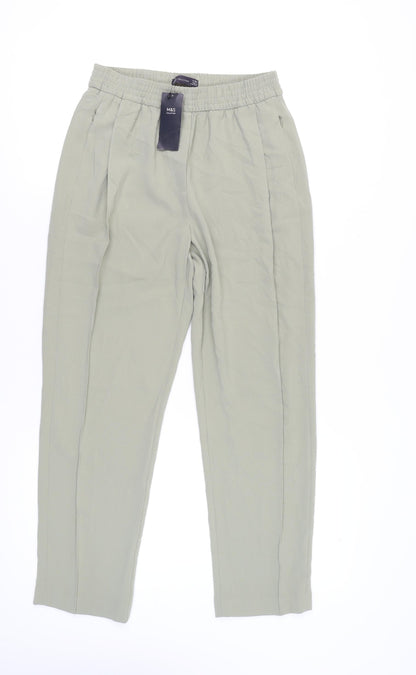 Womens UK Size 8 Marks and Spencer Regular Fit CasualBusinessTravel Green Trouse