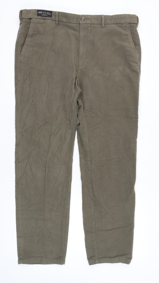 Marks and Spencer Men's Brown Chino Trousers 42in Waist 33in Leg