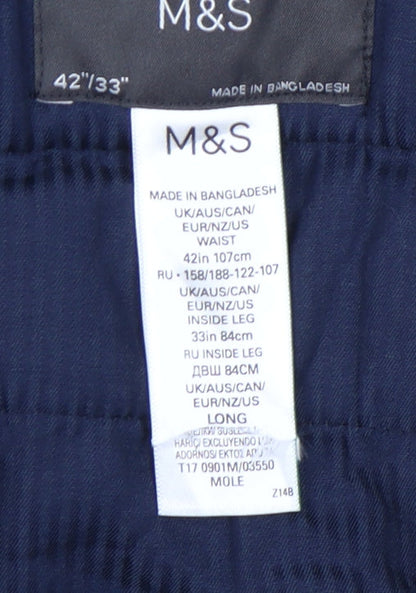 Marks and Spencer Men's Brown Chino Trousers 42in Waist 33in Leg