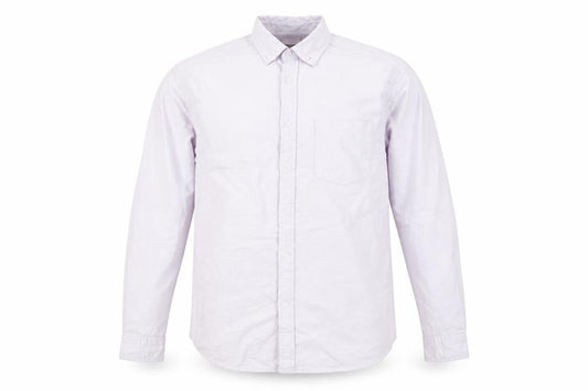 Front view of ASOS DESIGN Men’s Purple Cotton Oxford Button-Up Shirt M