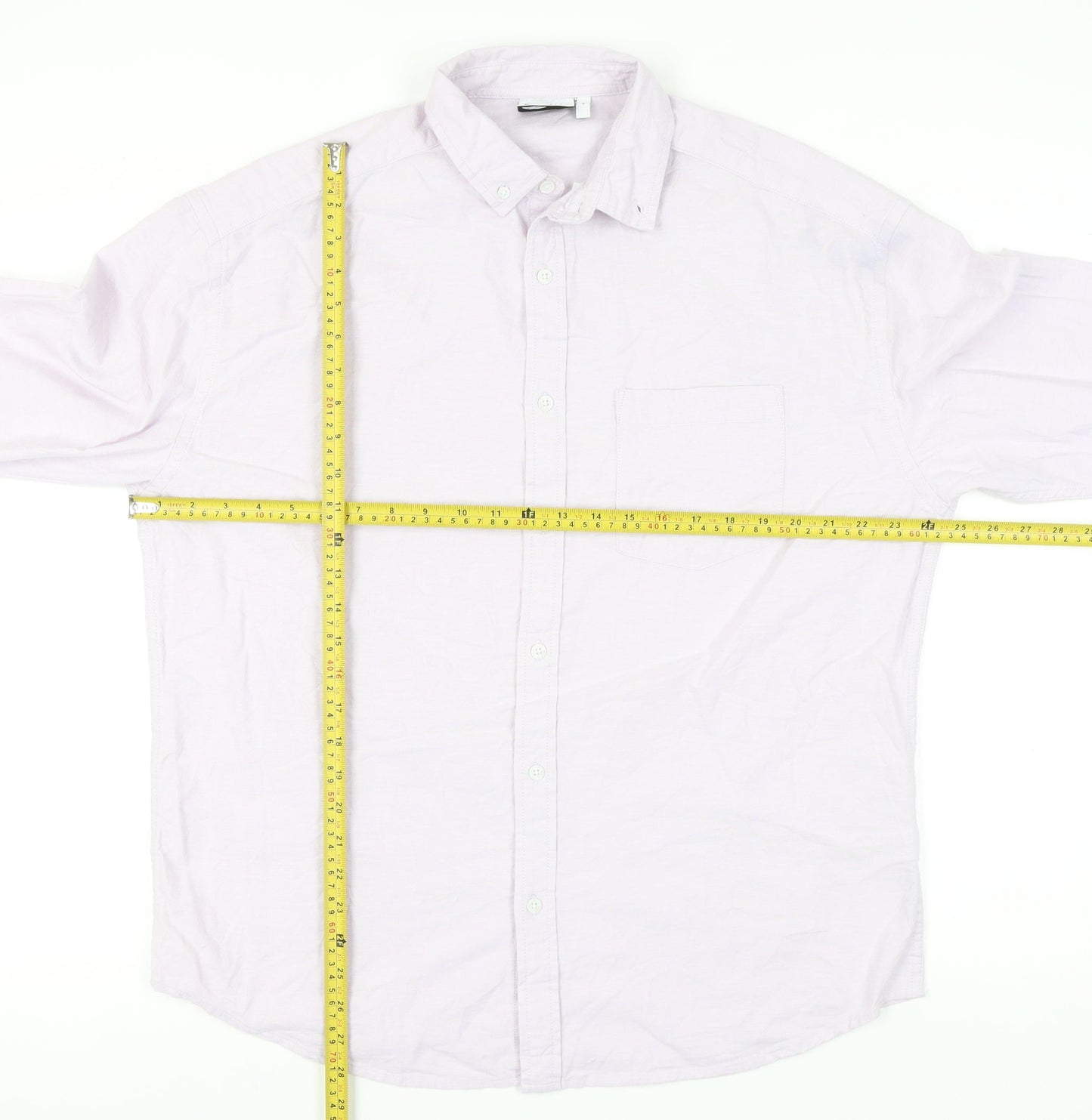ASOS DESIGN Men’s Purple Cotton Oxford Button-Up Shirt M