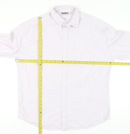 ASOS DESIGN Men’s Purple Cotton Oxford Button-Up Shirt M