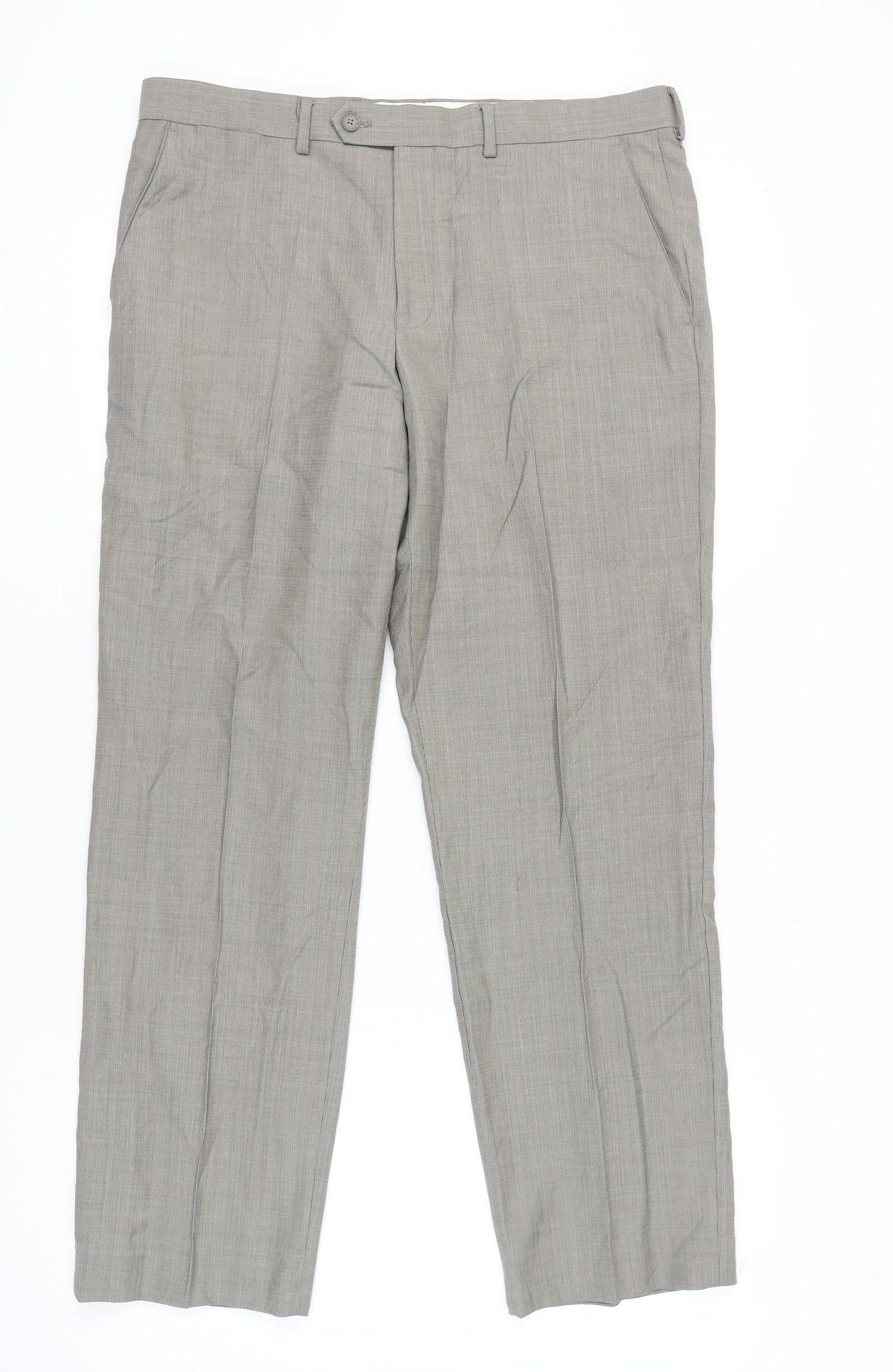 Marks and Spencer Men’s Grey Wool Dress Pants 36W 31L Straight Leg